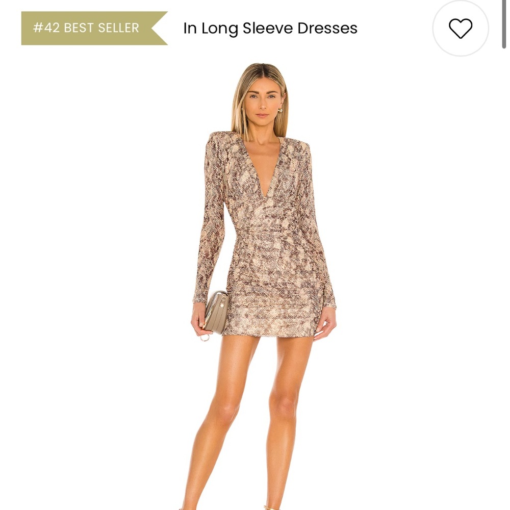 Michael Costello Snakeskin Long Sleeve Dress X Revolve